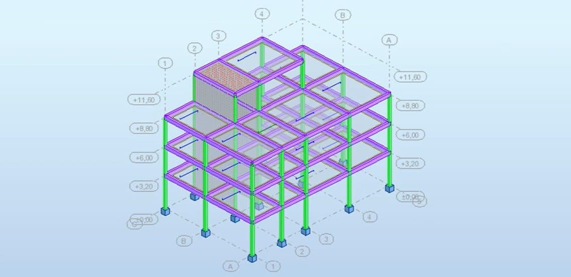 Modélisation 3D de la structure d'un bâtiment par le bureau d'études IDSD