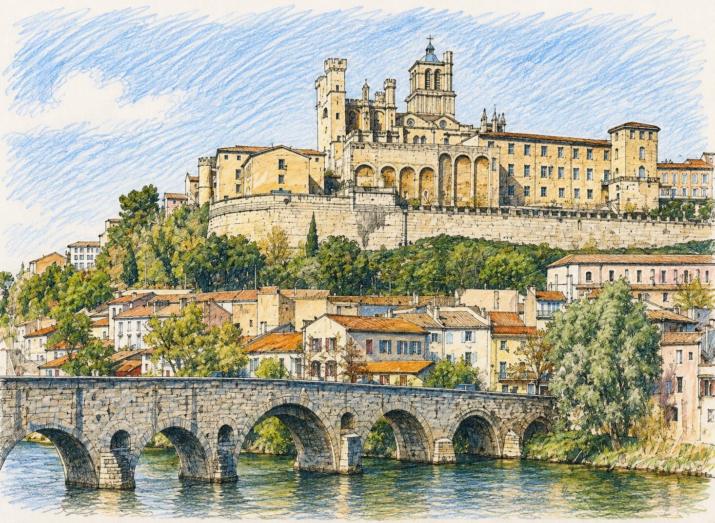 Illustration des Halles de Béziers