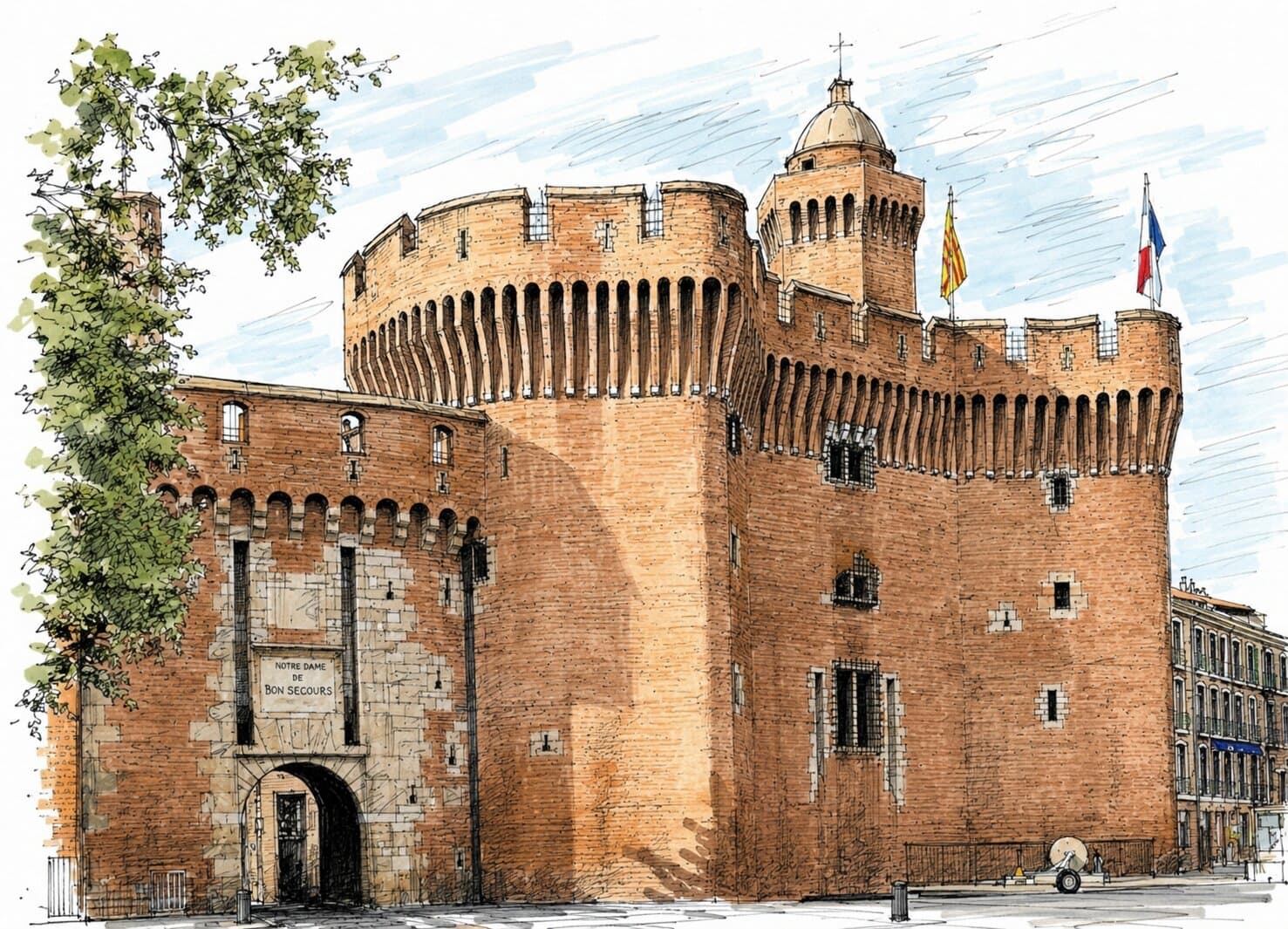 Illustration du Castillet à Perpignan